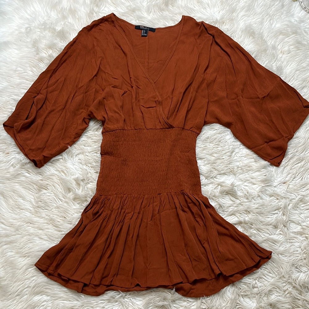 Forever 21 Tunic Blouse size small Rust brown Color